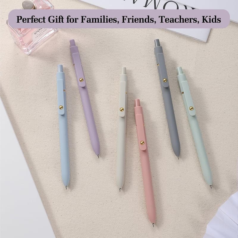 Fine Point Black Gel Pens for Journaling - 6pcs Set