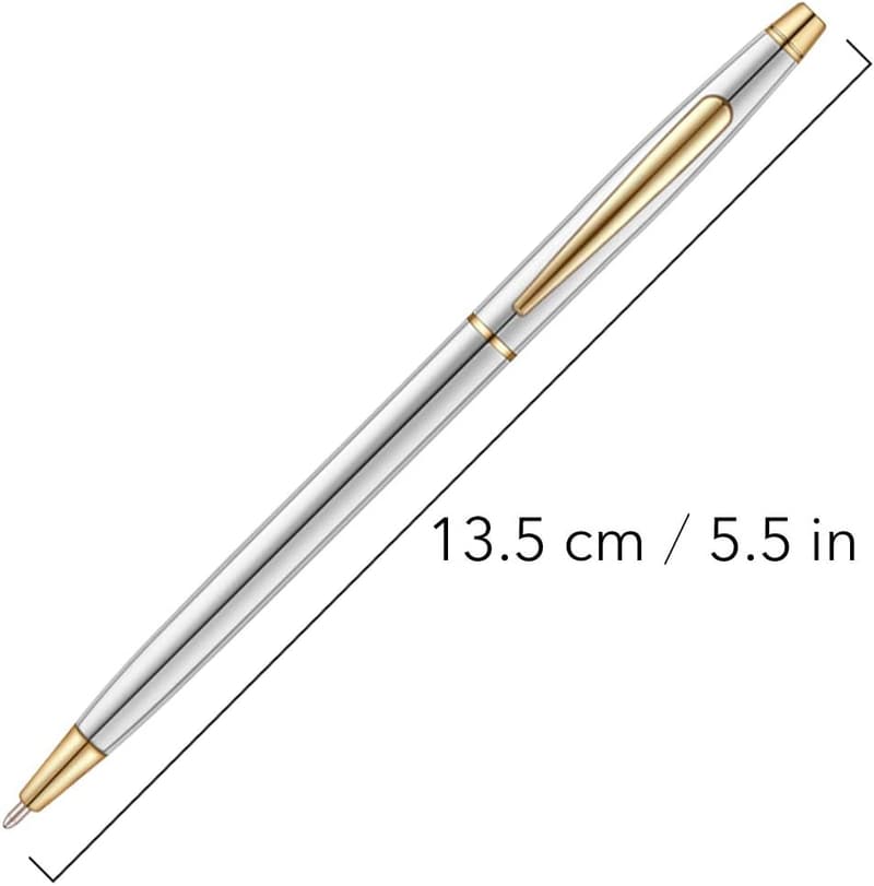 Gold & Steel Ballpoint Pens - 6 Pack for Business or Gift
