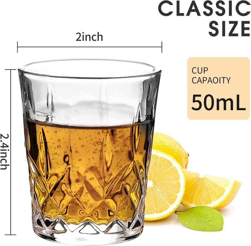 Heavy Base Crystal Shot Glasses - Set of 32 (1.7 oz)