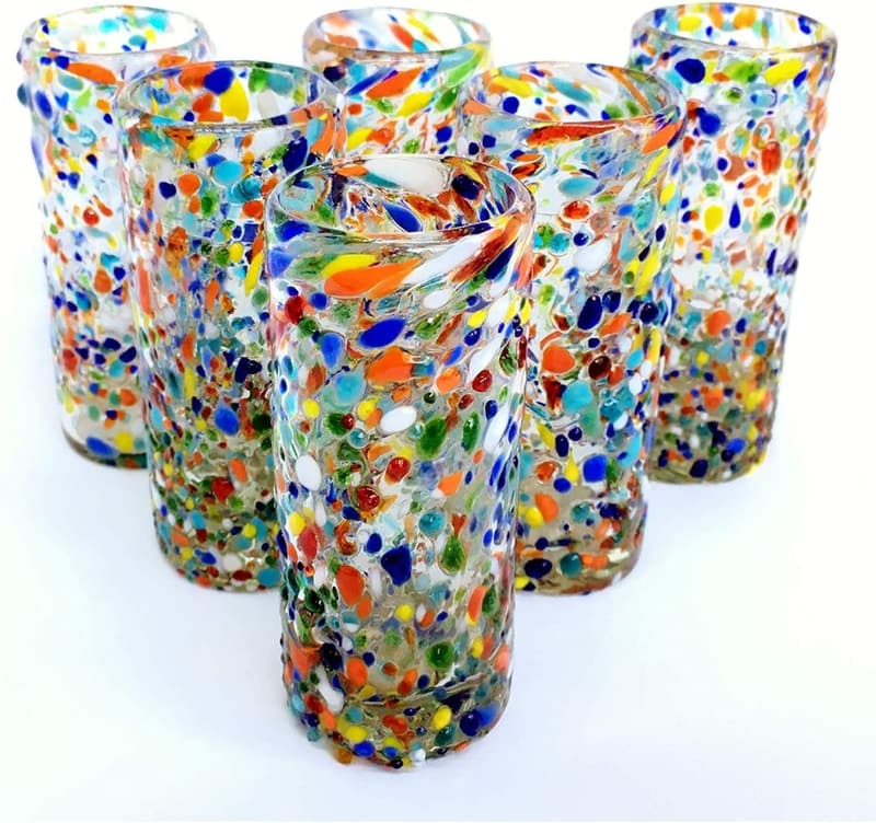 Recycled Glass Tequila Shot Glasses Set – 2 oz, Lead-Free