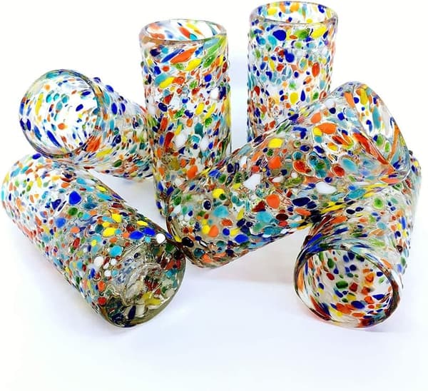 Recycled Glass Tequila Shot Glasses Set – 2 oz, Lead-Free