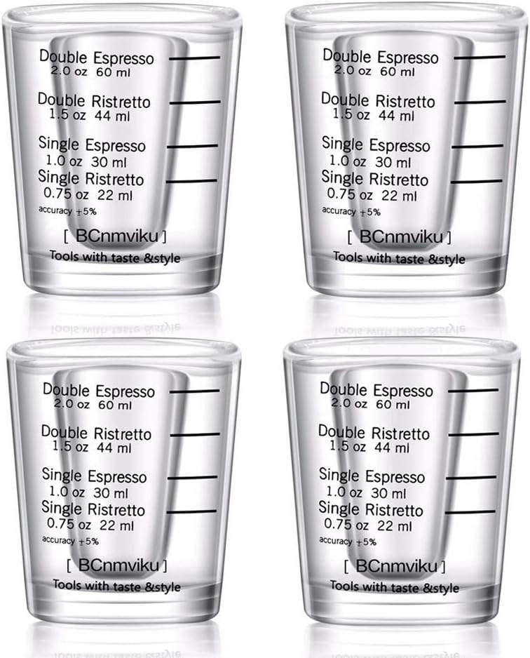 4-Pack Heavy Base 2 oz Shot Glass Set - Perfect for Whiskey & Tequila