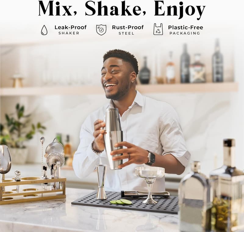16-Piece Mixology Bartender Kit with Recipe Cards - Gift Set