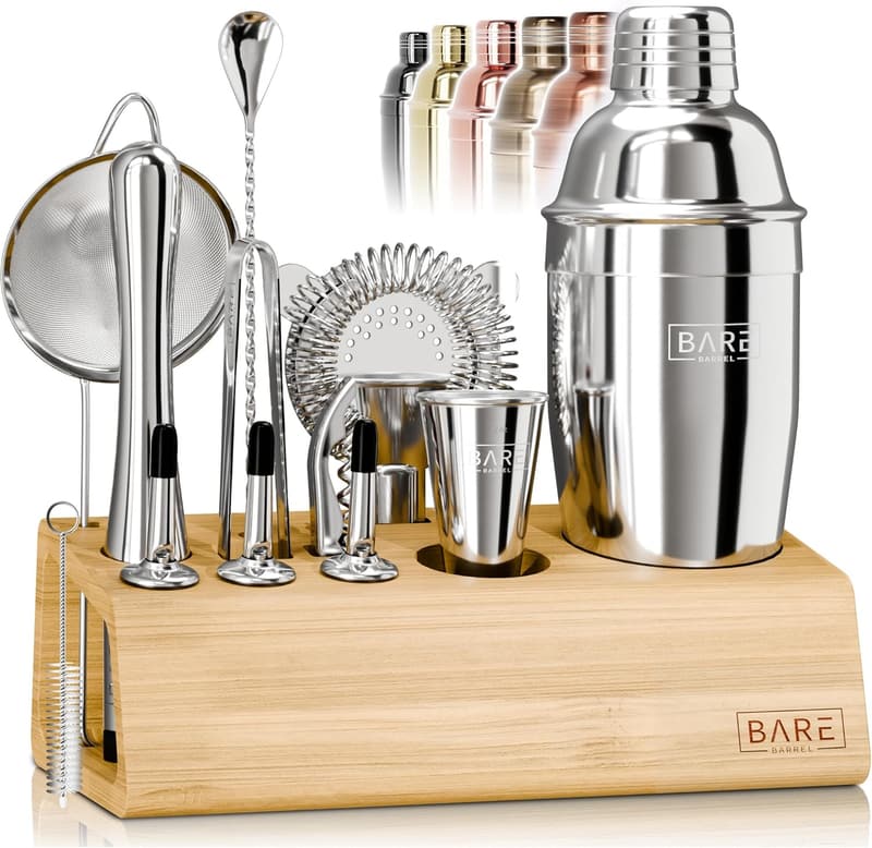 14-Piece Mixology Bartender Kit with Recipe Cards – Home Bar Gift Set