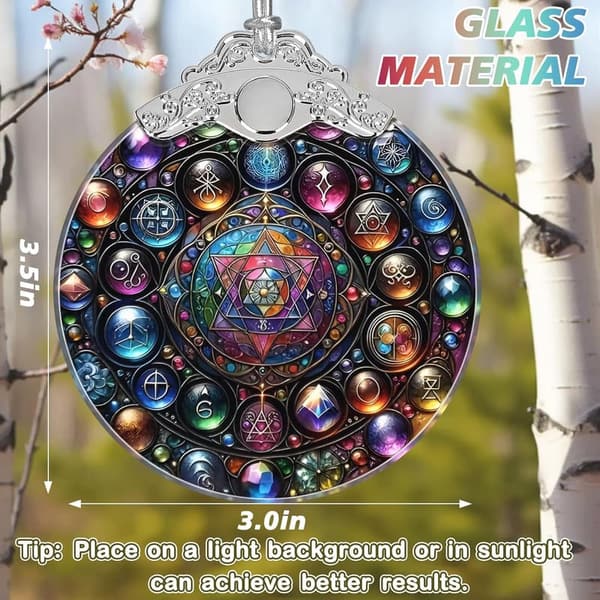 Christmas Stained Glass Ornament - Holiday Tree Decoration