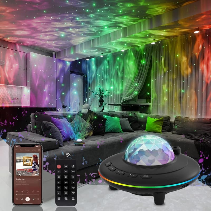 Galaxy Projector Light with Bluetooth Speaker and Remote