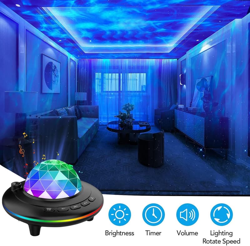 Galaxy Projector Light with Bluetooth Speaker and Remote