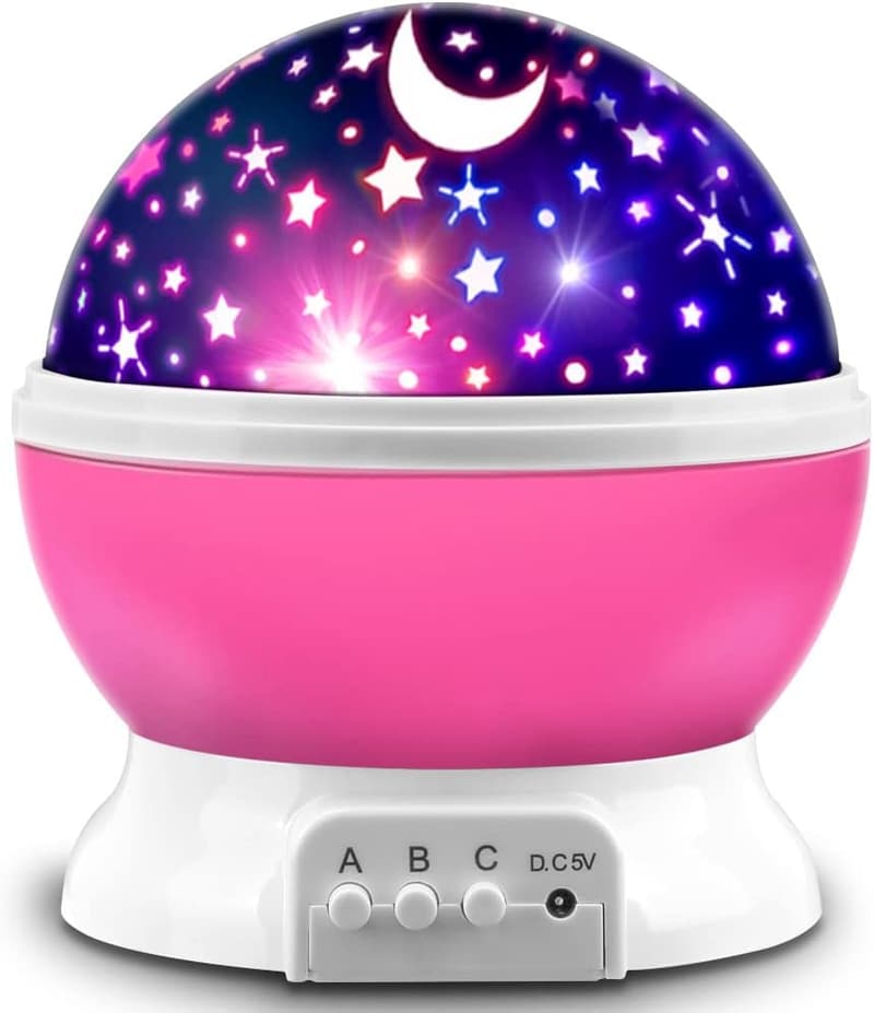Kids' Star Projector Night Light Lamp for Bedroom Decor - Pink