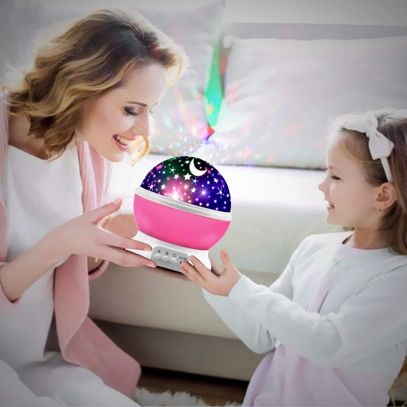 Kids' Star Projector Night Light Lamp for Bedroom Decor - Pink