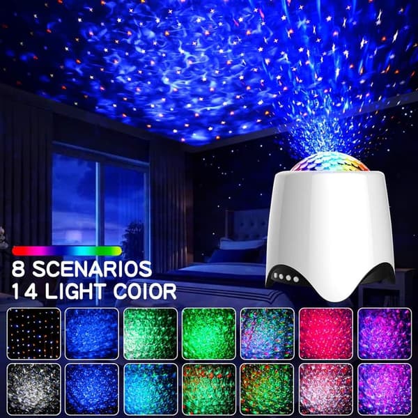 LED Star Projector with Music Speaker & 14 Effects for Baby