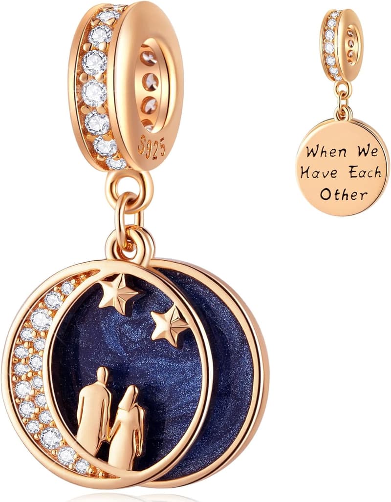Valentine's Day Rose Gold Charms for Couples in 925 Sterling Silver