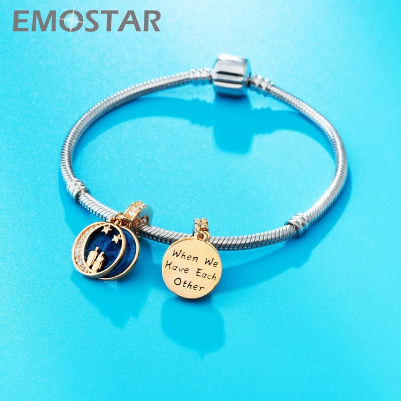 Valentine's Day Rose Gold Charms for Couples in 925 Sterling Silver