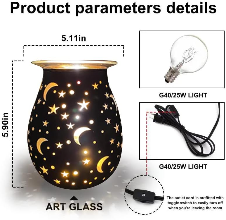 Black Star Electric Wax Warmer for Scented Oils - Birthday Gift