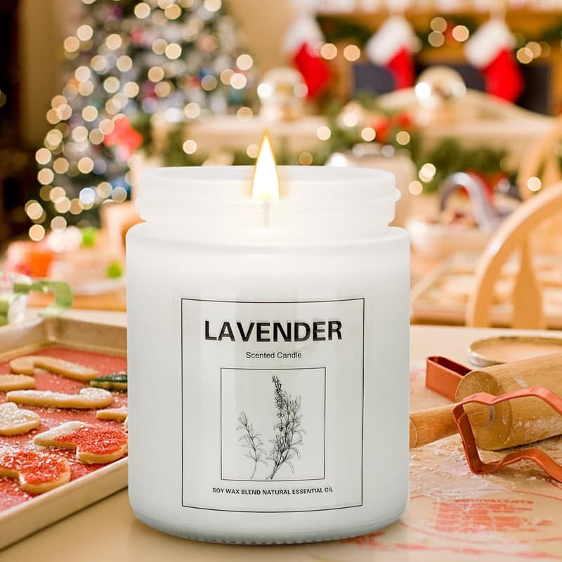 Lavender Aromatherapy Candles Gift Set for Women, 200 Hour Burn