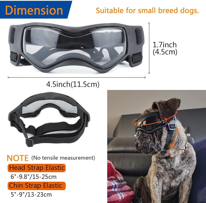 Dog Goggles - UV & Dust Protection Sunglasses with Adjustable Strap