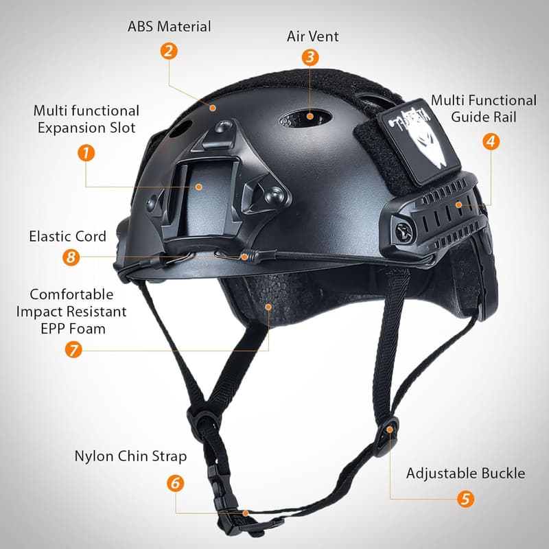 Tactical Paintball Airsoft Helmet - PJ Type