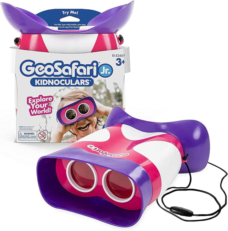 GeoSafari Jr. Kidnoculars - Pink Binoculars for Toddlers, Ages 3+