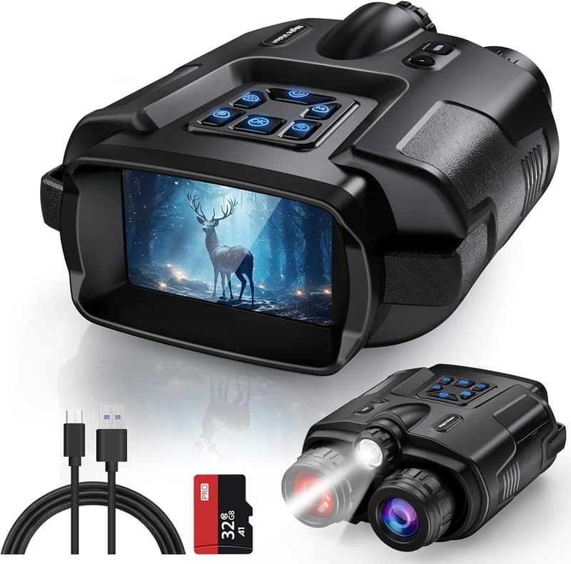 4K Night Vision Binoculars with 8X Zoom and 32GB Card