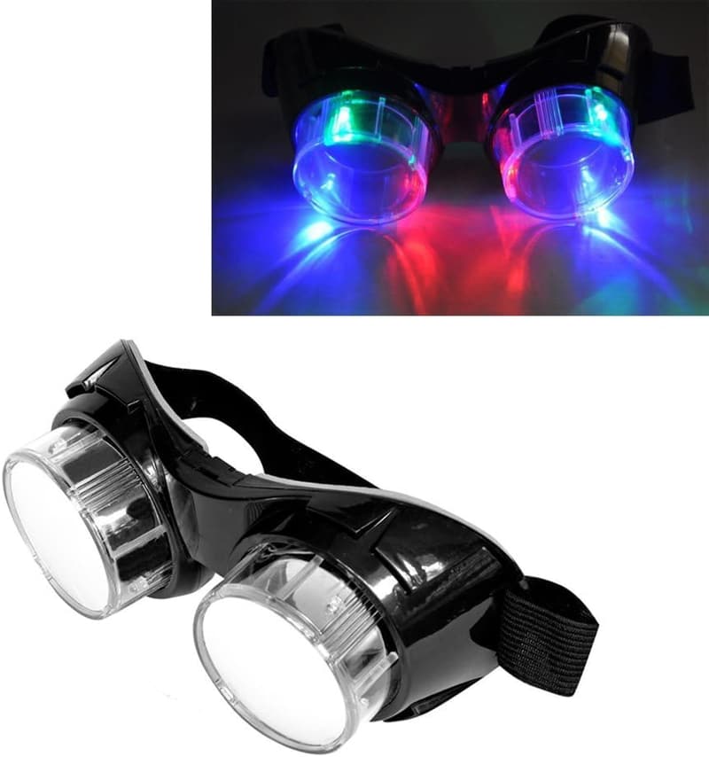 LED Steampunk Goggles for Halloween & Rave Parties