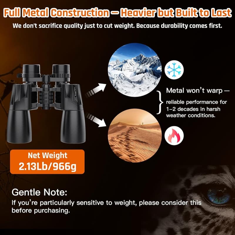 High-Powered 10-30x50 Military Binoculars for Adults