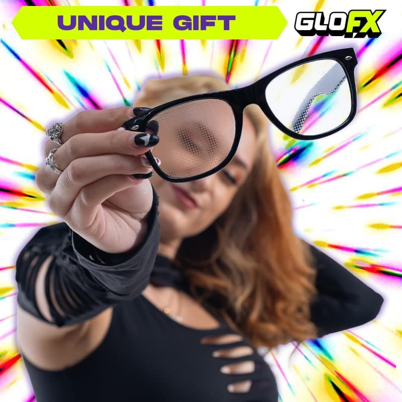 Matte Black 3D Prism Diffraction Glasses for Festivals