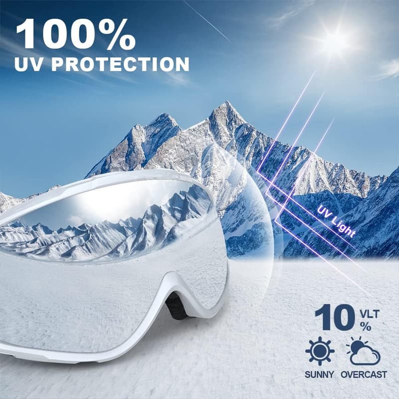 OTG Ski Goggles - Over Glasses with 100% UV Protection