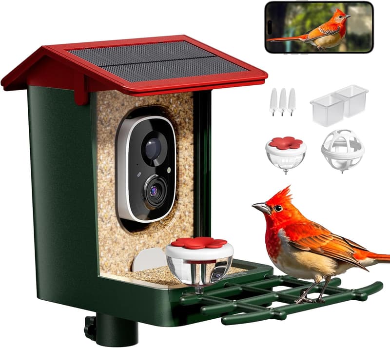 Solar-Powered Bird Feeder with Camera & AI Recognition