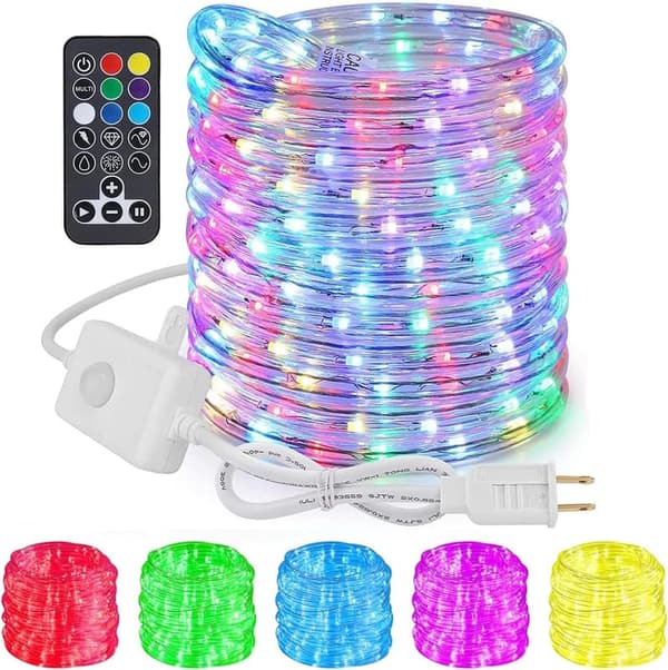 18FT RGB Outdoor Rope Lights - Waterproof Connectable Fairy Lights