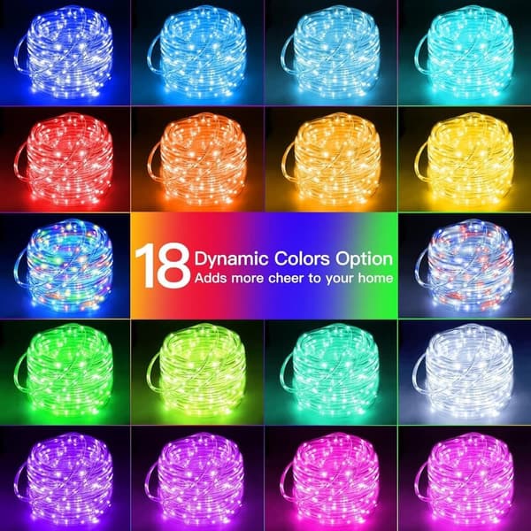 18FT RGB Outdoor Rope Lights - Waterproof Connectable Fairy Lights