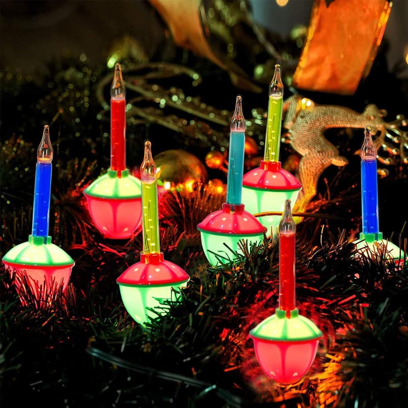 Vintage Multicolor Bubble String Lights Set for Christmas
