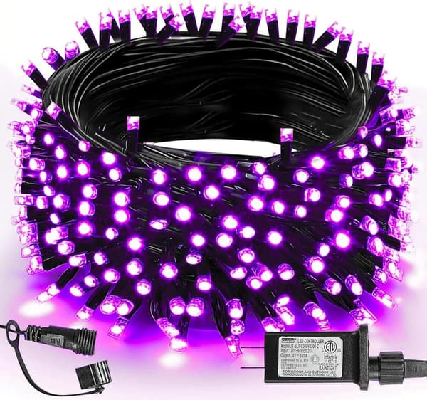 Outdoor Halloween Lights - 200 LED Waterproof Purple String Lights