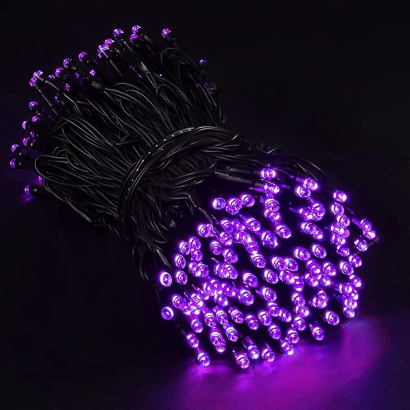 Outdoor Halloween Lights - 200 LED Waterproof Purple String Lights