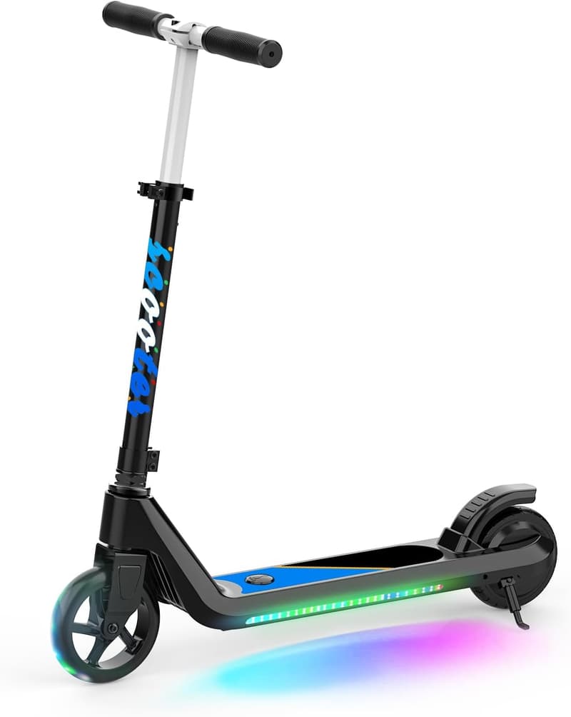 Kids' Electric Kick Scooter with Adjustable Height & Flashing Lights