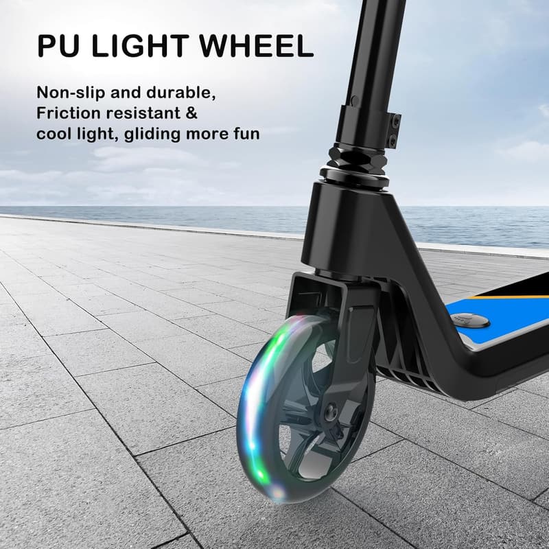 Kids' Electric Kick Scooter with Adjustable Height & Flashing Lights