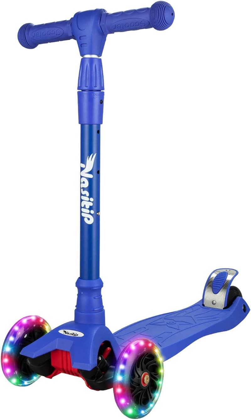 Kids' Kick Scooter with Adjustable Height & Light-Up Wheels