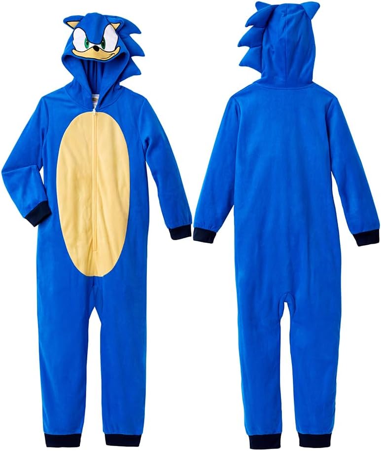 Sonic The Hedgehog Kids' Hooded Zip Pajama Onesie