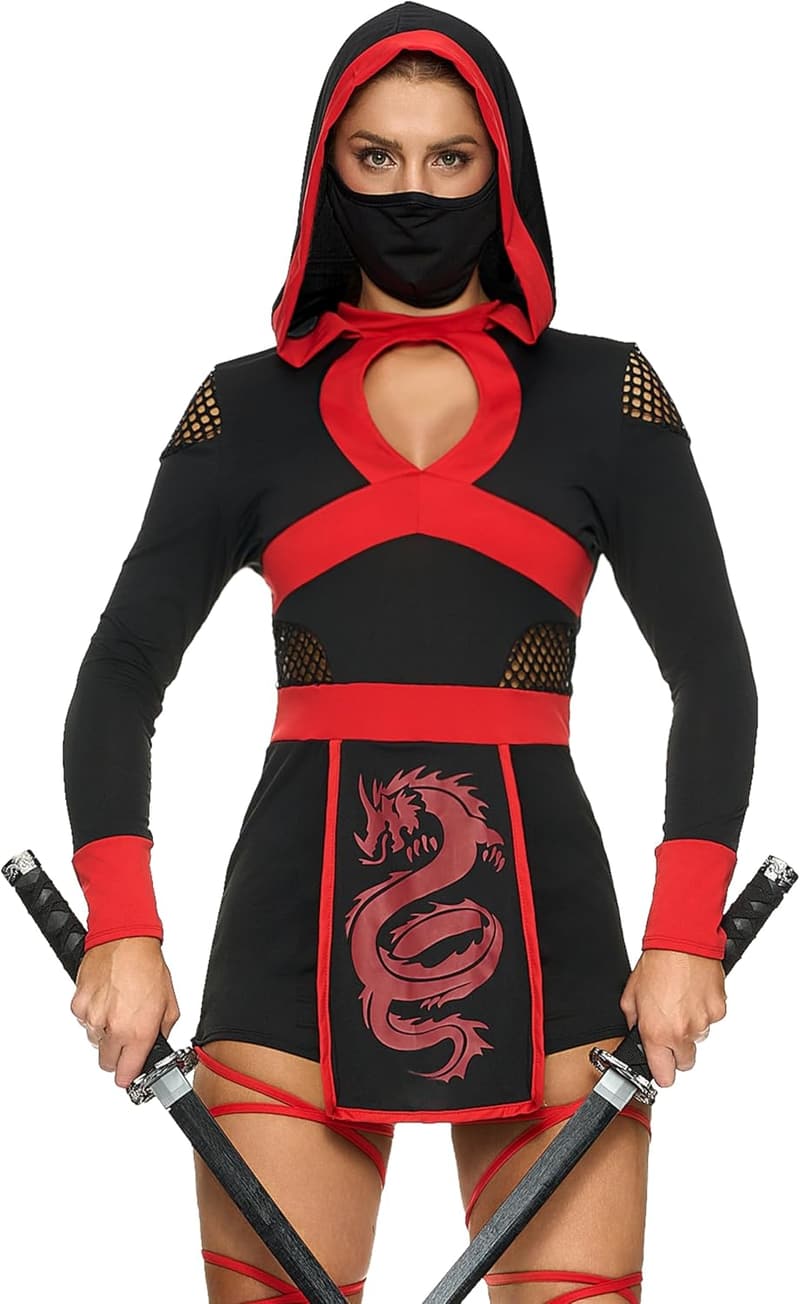 Halloween Ninja Costume for Women with Mask - Spooktacular Creations