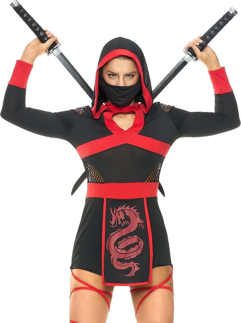 Halloween Ninja Costume for Women with Mask - Spooktacular Creations