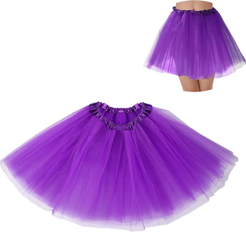Women's 3-Layer Tulle Tutu Skirt for Halloween and Running