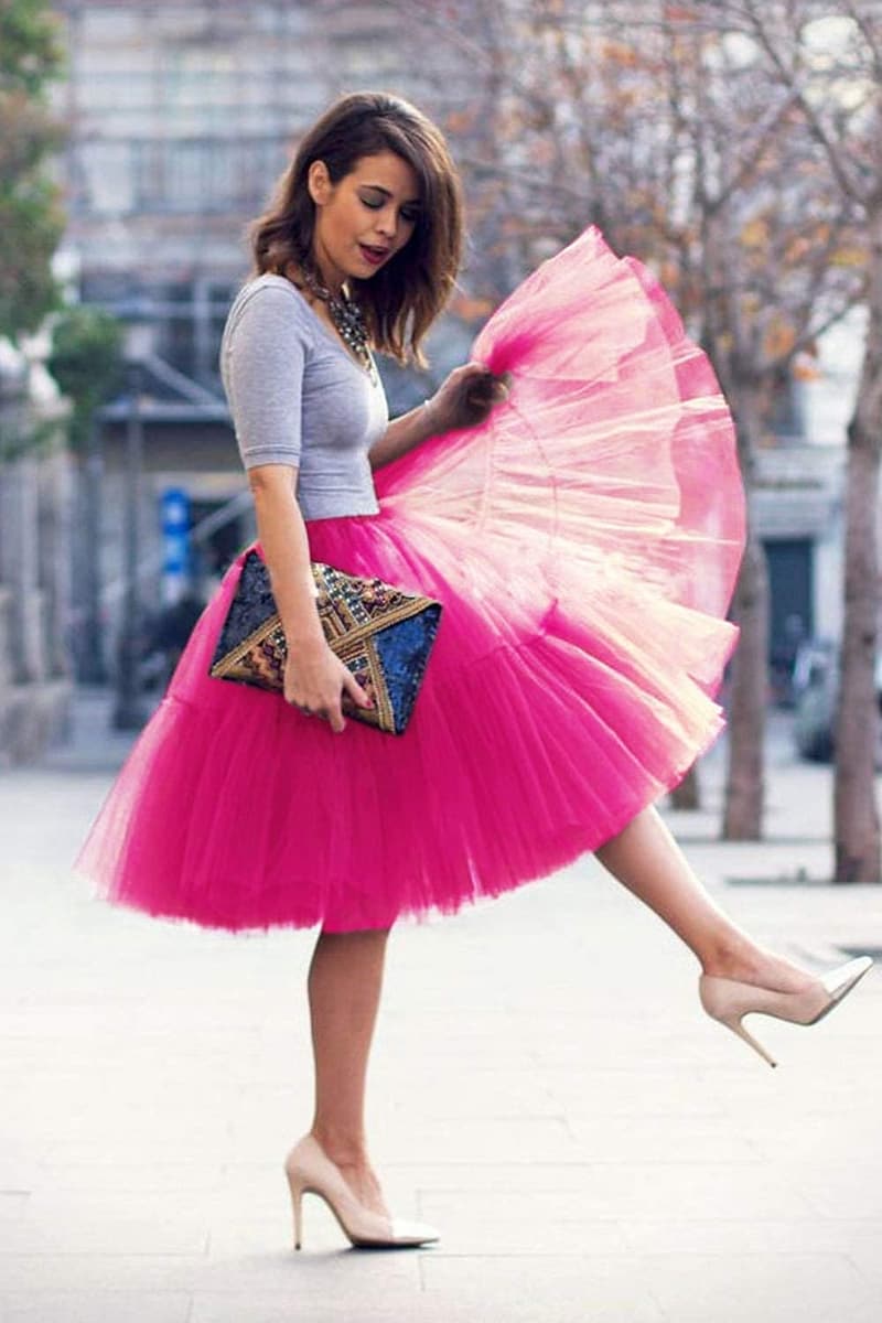 Women's Tulle Tutu Skirt - Knee-Length Petticoat