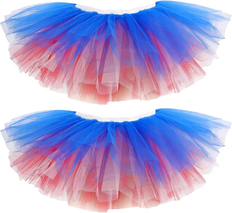 80's Dance Carnival Tulle Skirt for Women - 5 Layers, Elastic