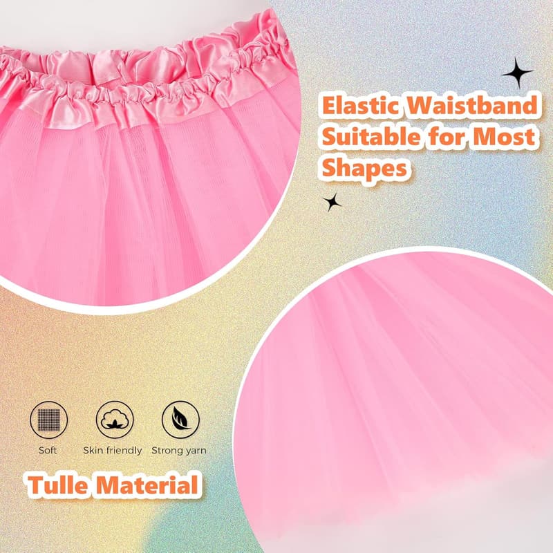 Adult Tulle Tutu Skirt - 3-Layered Costume for Women & Teens