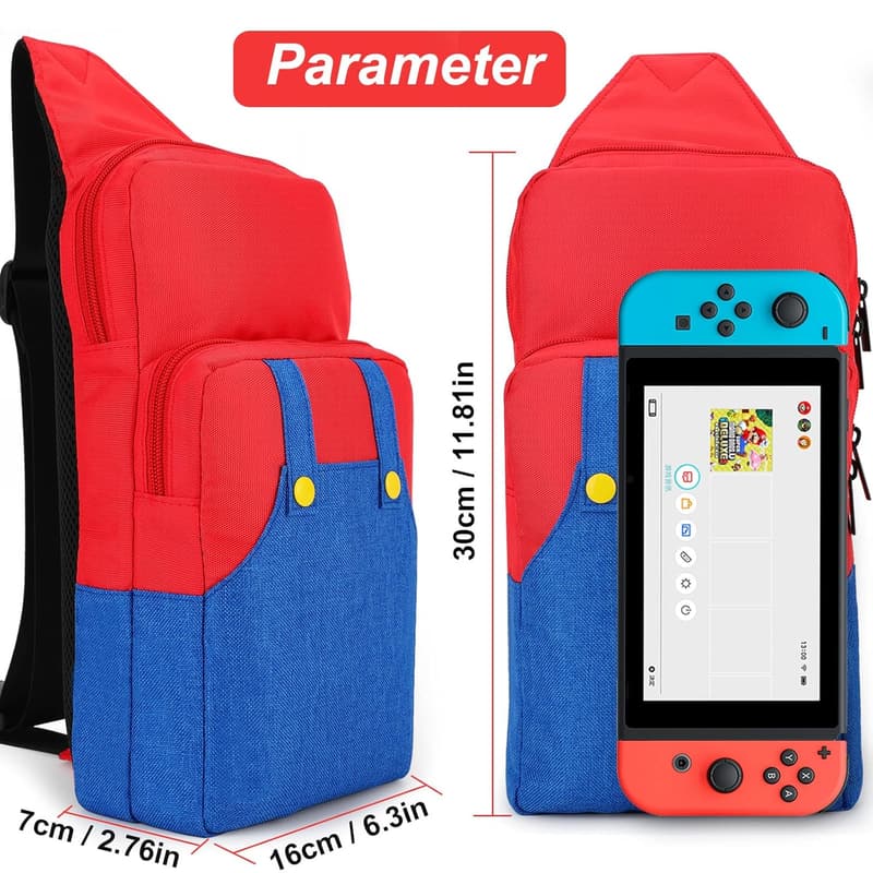 Nintendo Switch Travel Bag with Game Card Case & Grip Caps