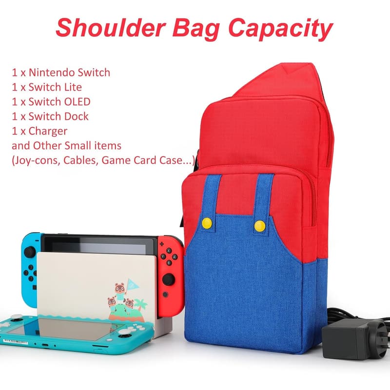 Nintendo Switch Travel Bag with Game Card Case & Grip Caps