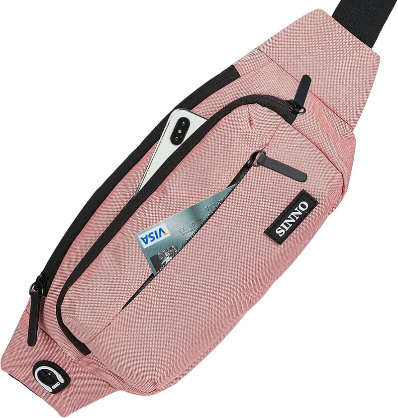 Crossbody Fanny Pack for Travel - 4-Zipper Pockets