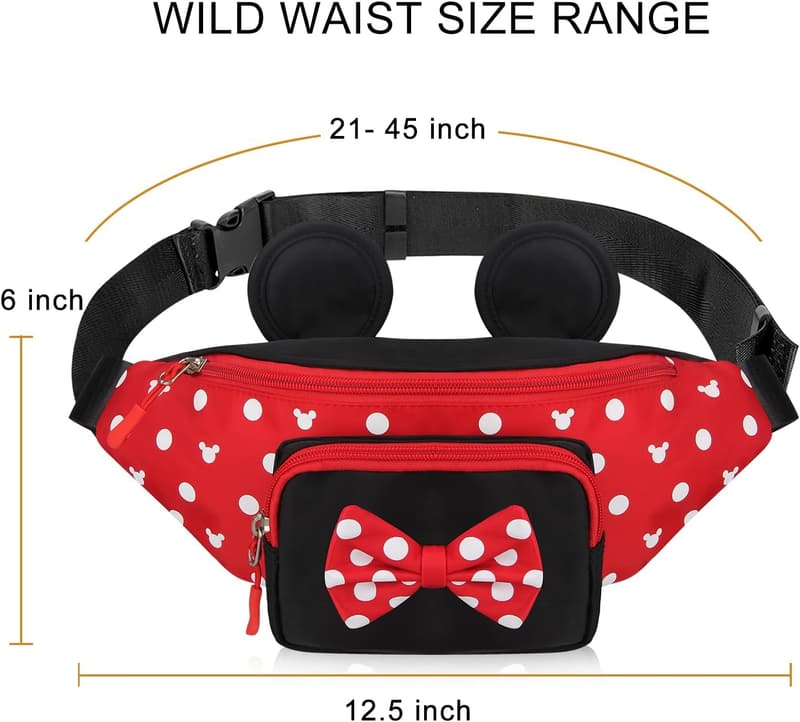 Women's Mini Mouse Fanny Pack - Cute Travel Waist Bag