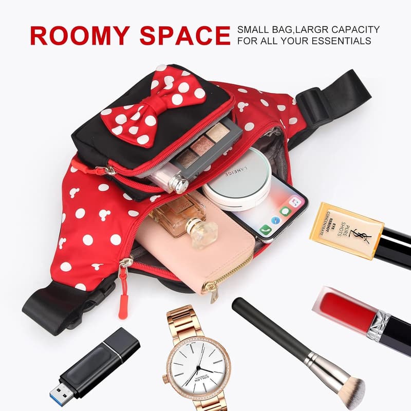Women's Mini Mouse Fanny Pack - Cute Travel Waist Bag