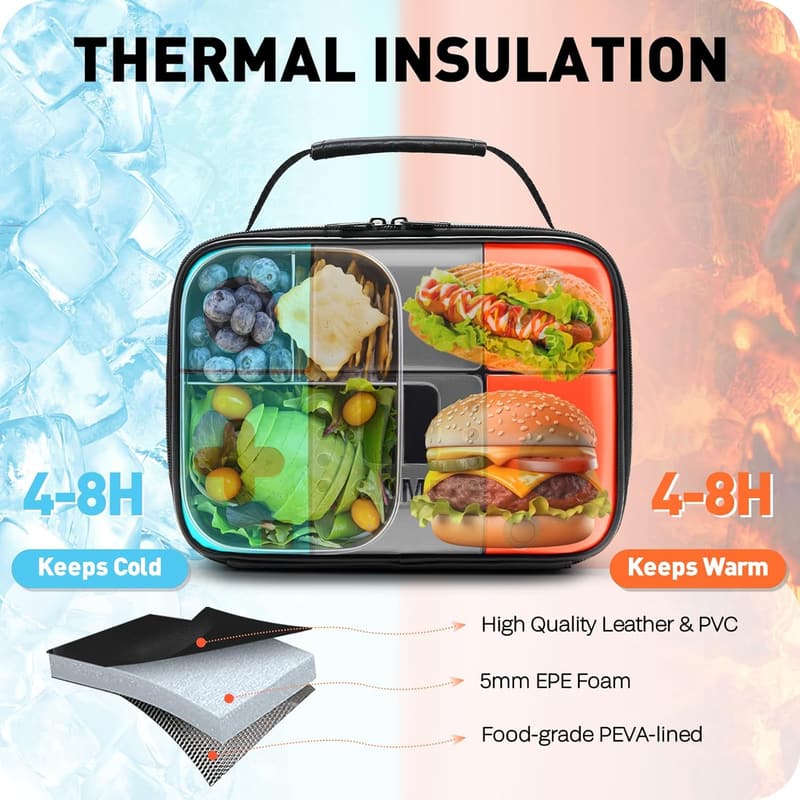 Boys Waterproof Game Leather Lunch Bag for School & Travel