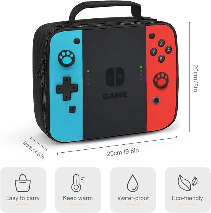 Insulated Game Lunch Box for Kids - Waterproof & Portable