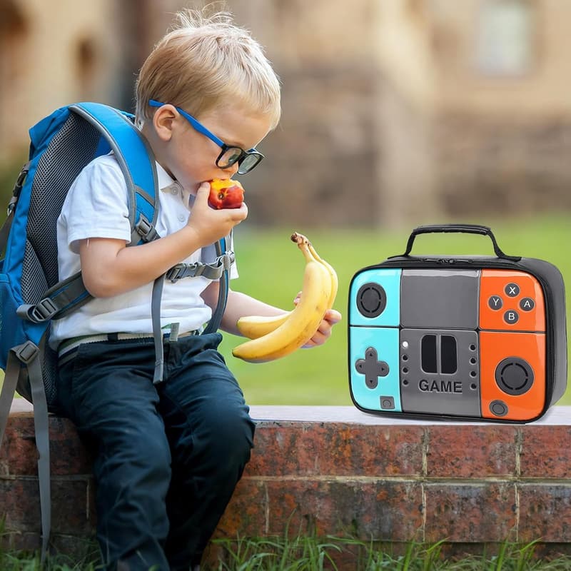 Insulated Game-Themed Lunch Box for Kids